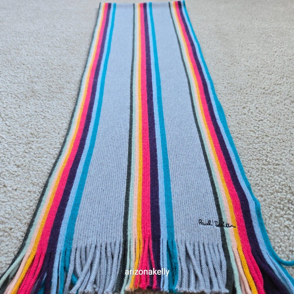 NWOT Paul Smith Knit Wool Striped Scarf - Picture 15 of 16